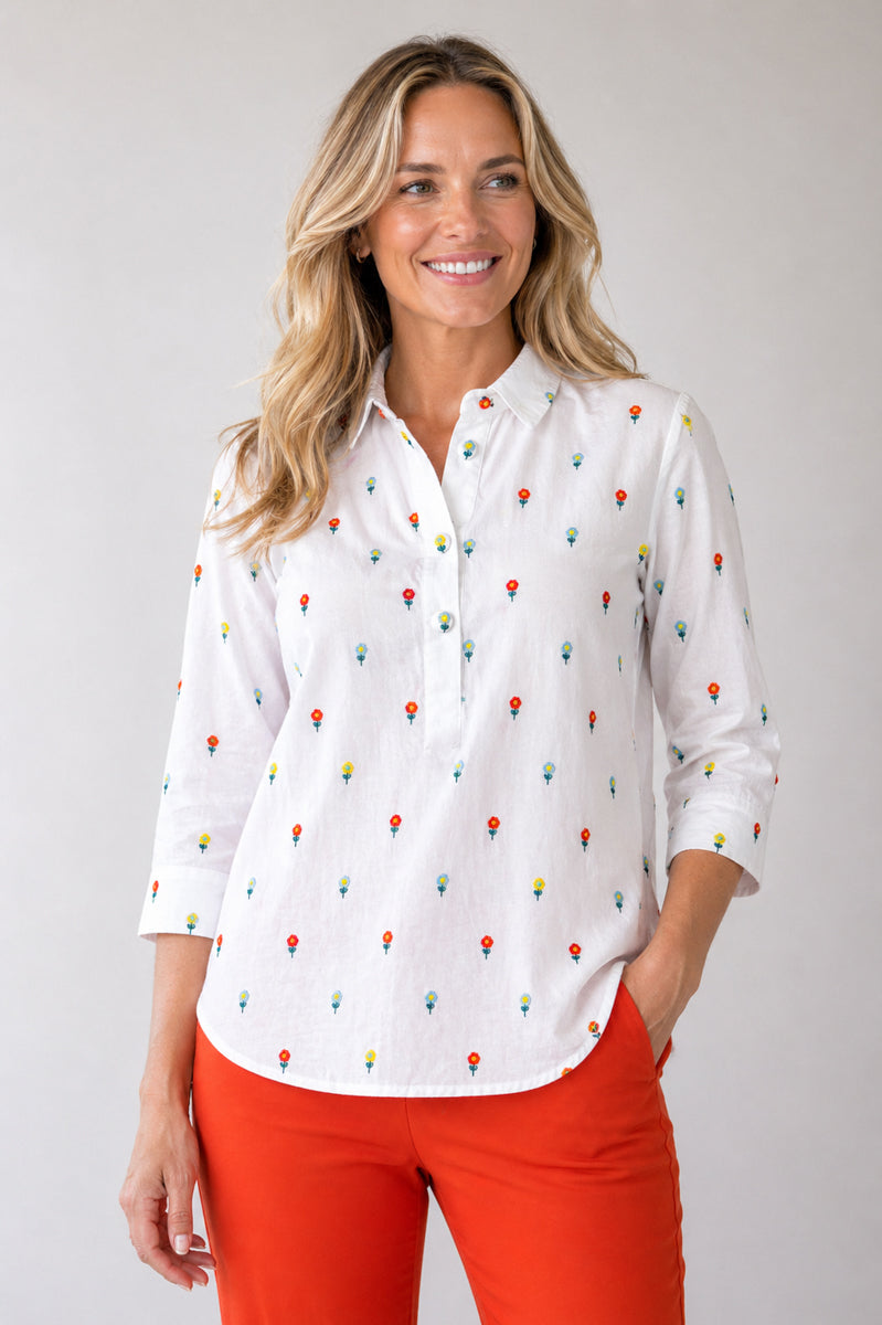Petite Fleur Collared Top
