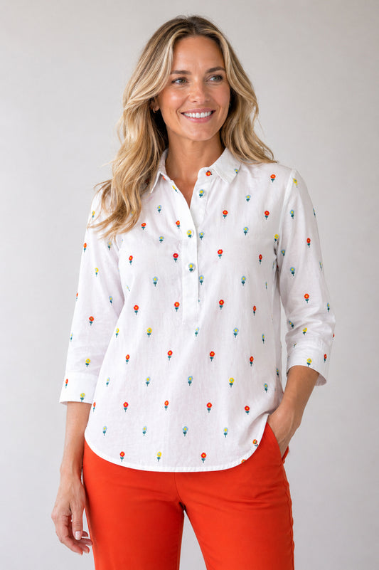 Petite Fleur Collared Top