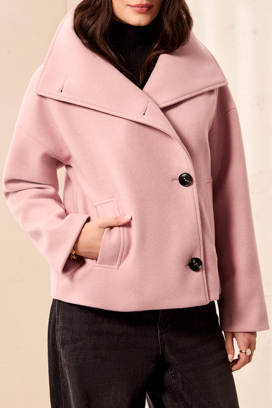 Pink Frost Funnel Neck Jacket