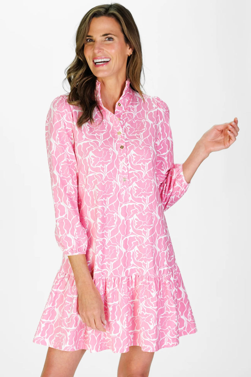 Pink Peony Drop Waist Dress