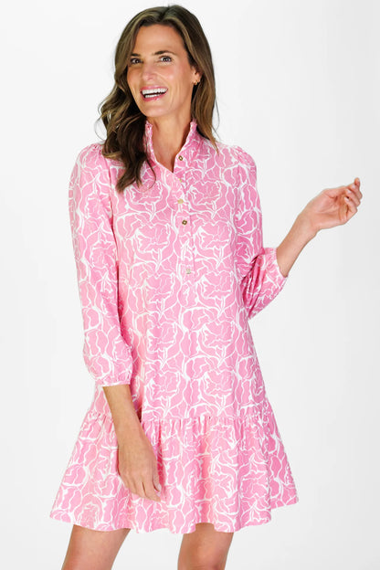 Pink Peony Drop Waist Dress