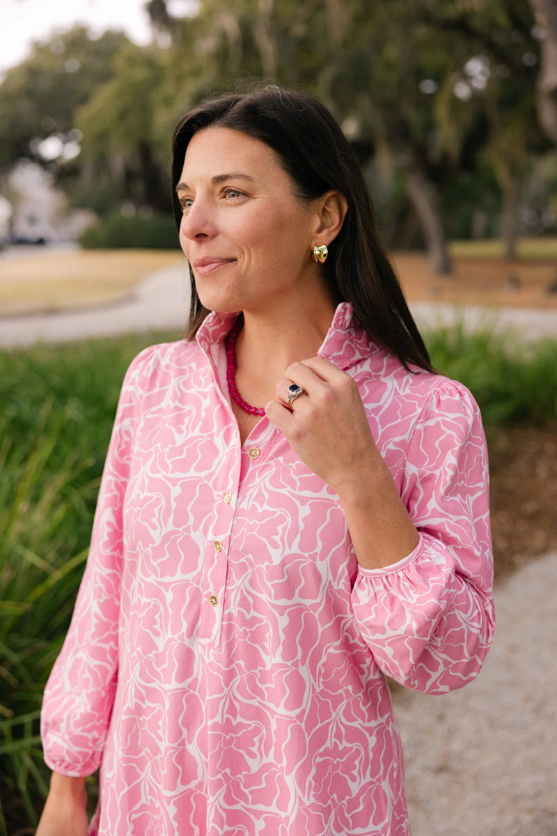 Pink Peony Drop Waist Dress