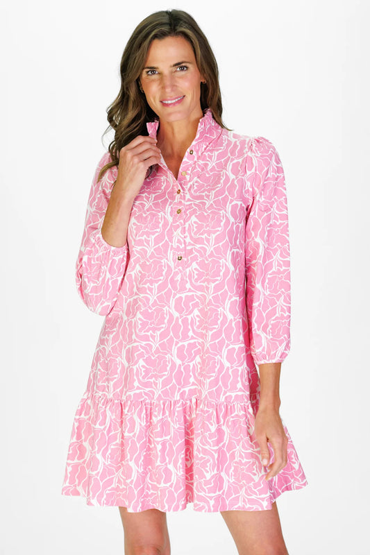 Pink Peony Drop Waist Dress
