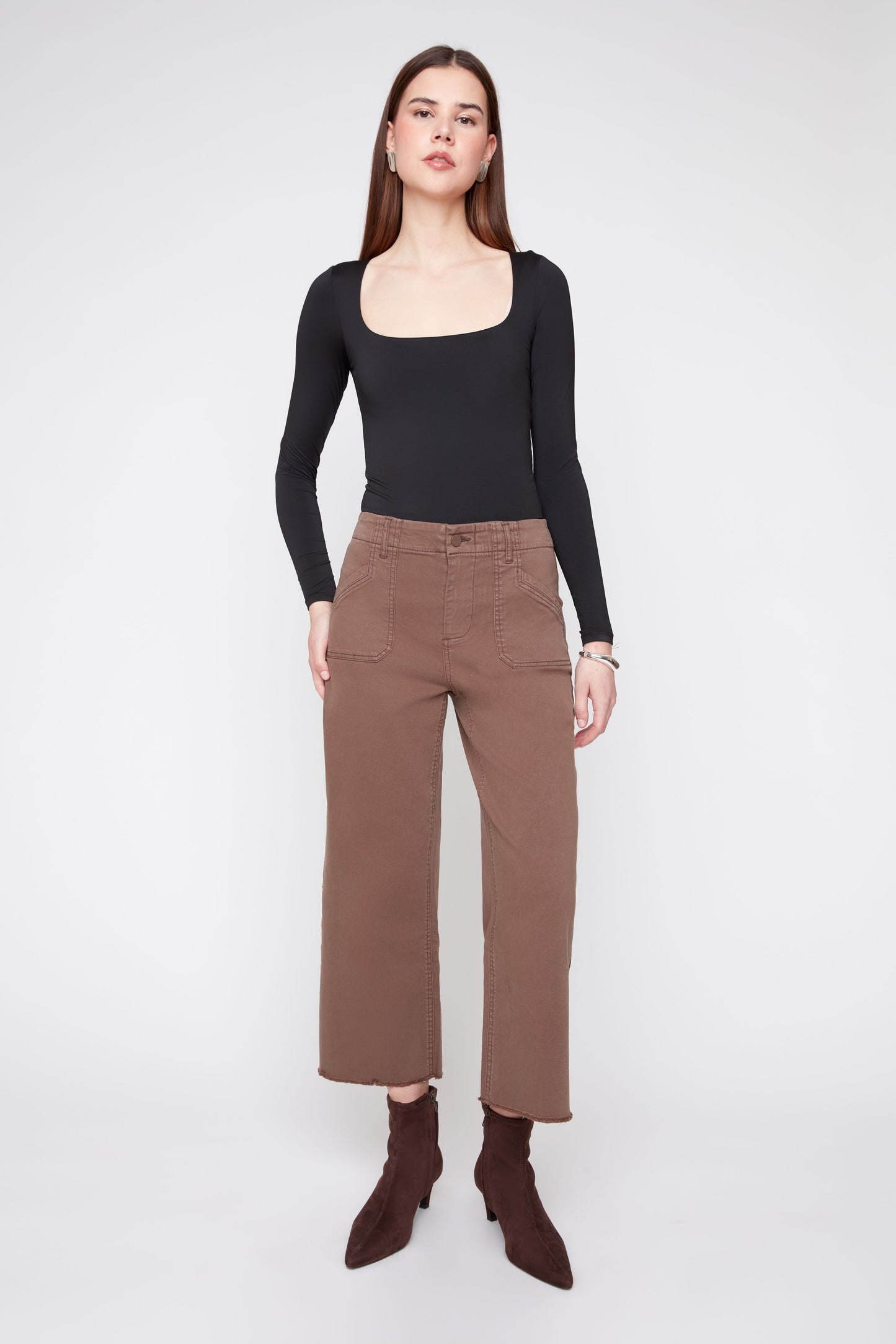 Chocolate Wide Leg Cropped Pant