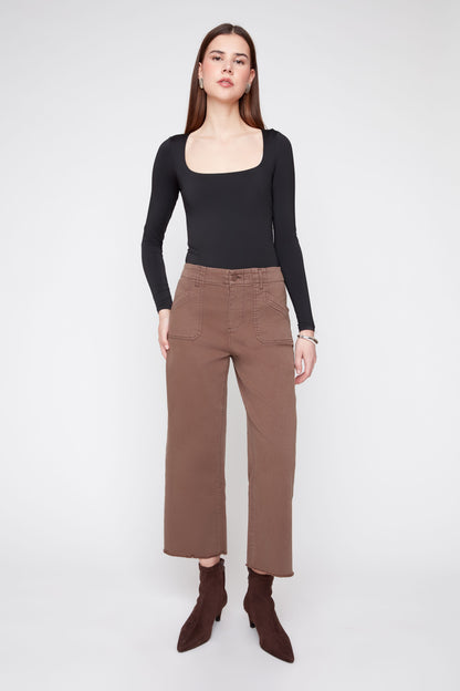 Chocolate Wide Leg Cropped Pant