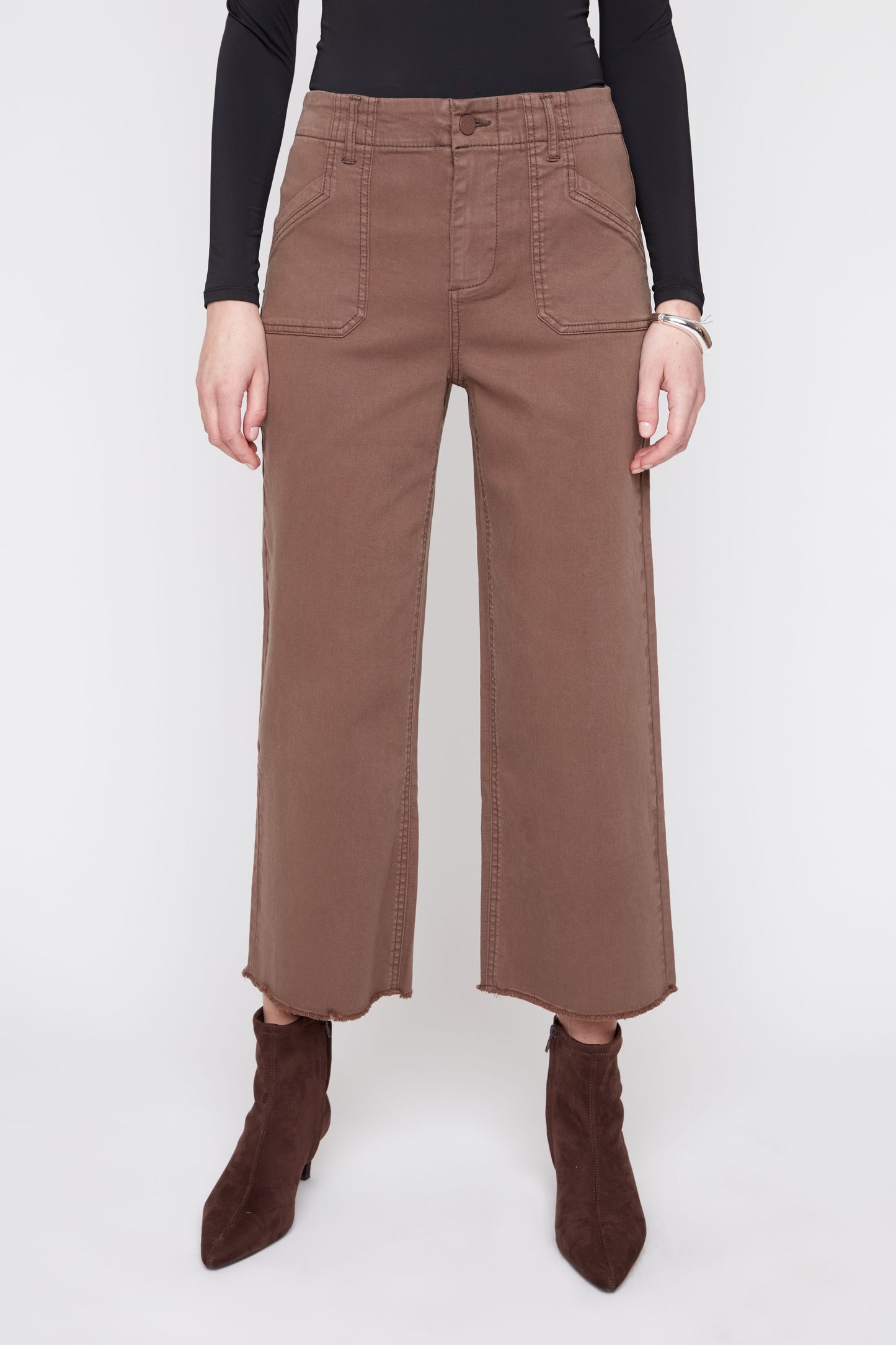 Chocolate Wide Leg Cropped Pant