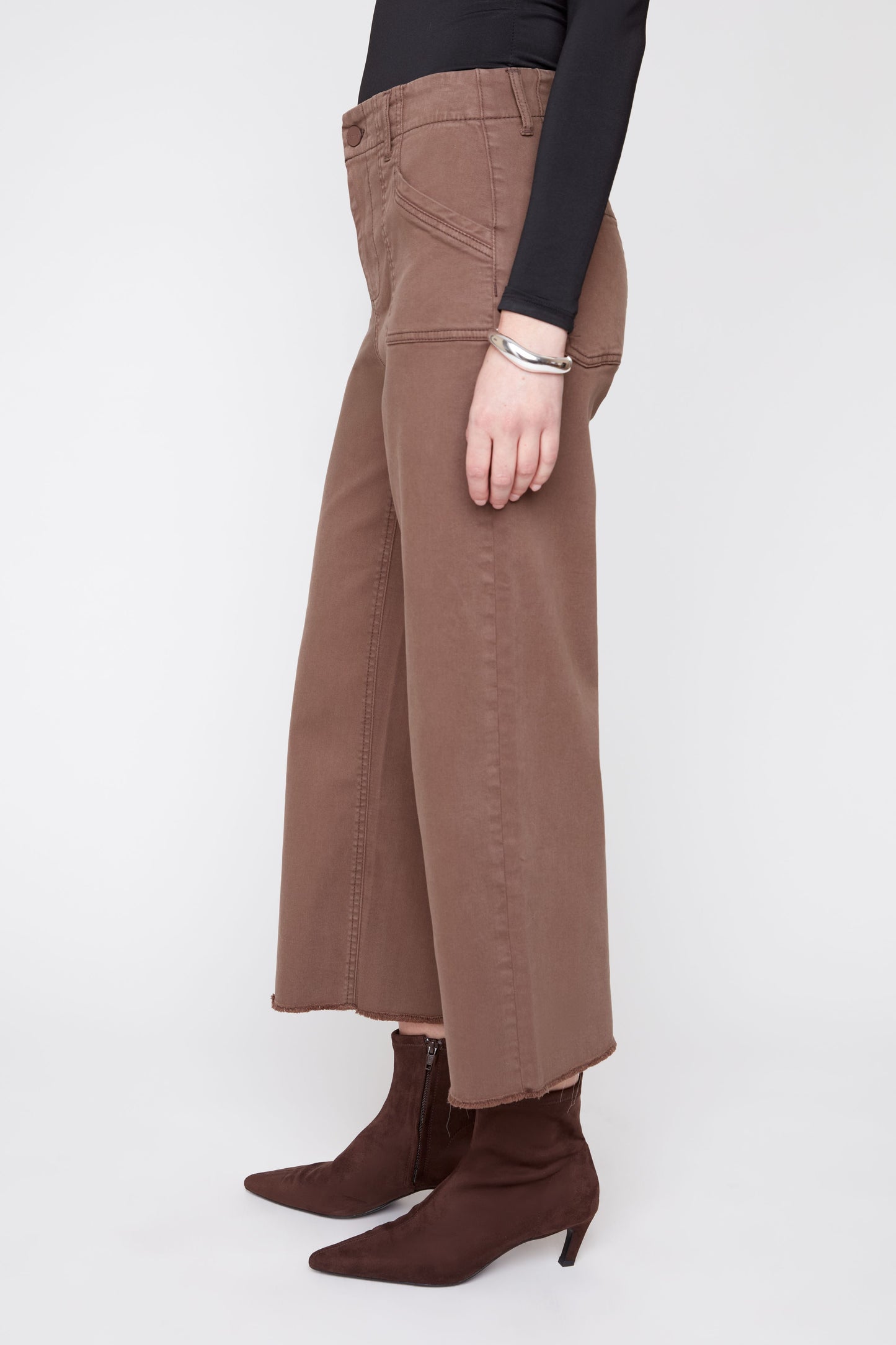 Chocolate Wide Leg Cropped Pant