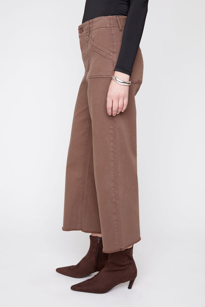 Chocolate Wide Leg Cropped Pant