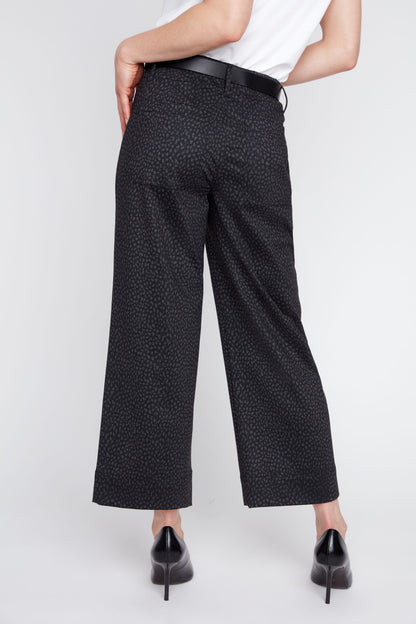 Mini Leopard Knit Cropped Straight Pant