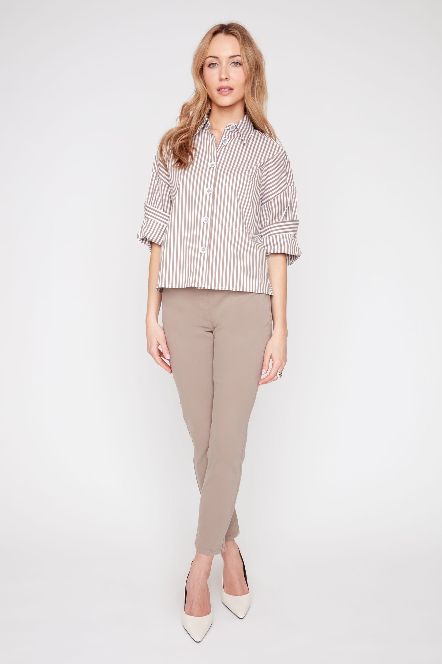 Storm Stripe Crop Shirt