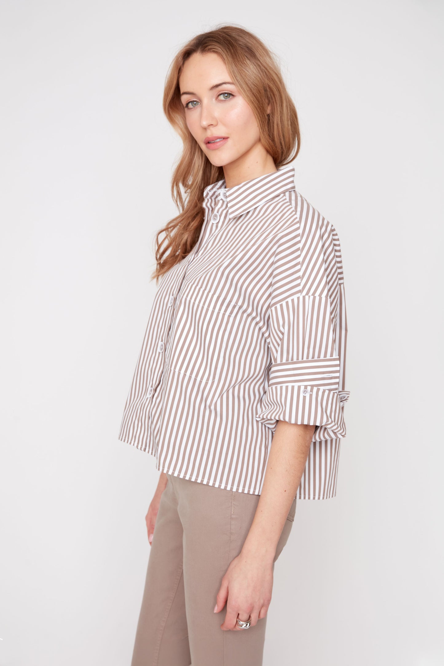 Storm Stripe Crop Shirt