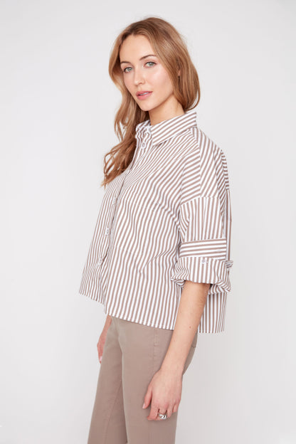 Storm Stripe Crop Shirt