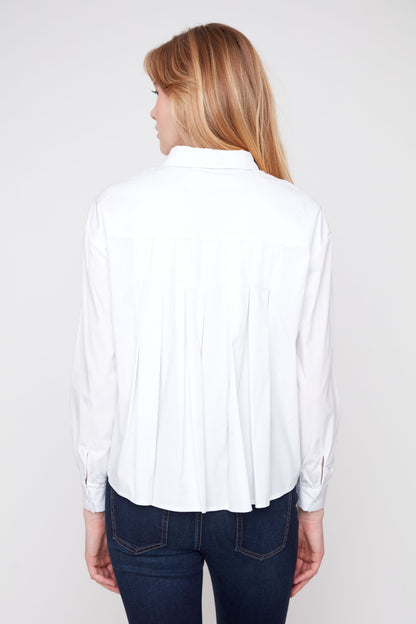 White Pocket Collared Shirt