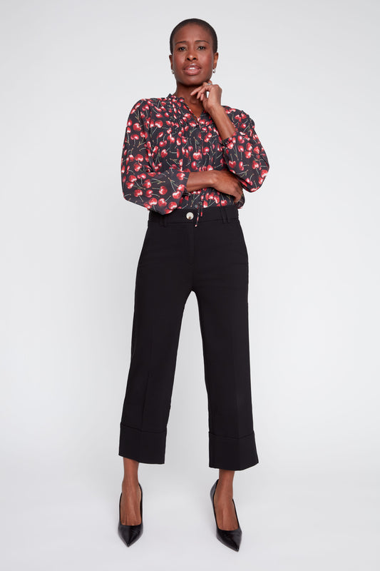 Black Cropped Straight Pant