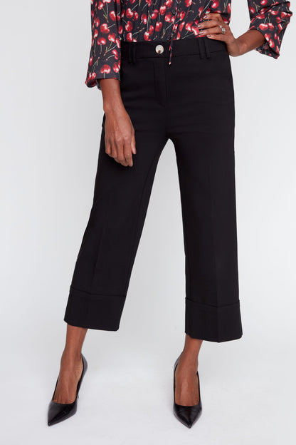 Black Cropped Straight Pant
