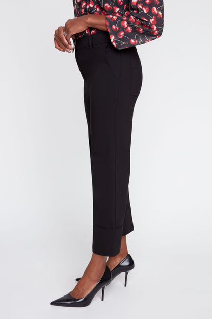 Black Cropped Straight Pant