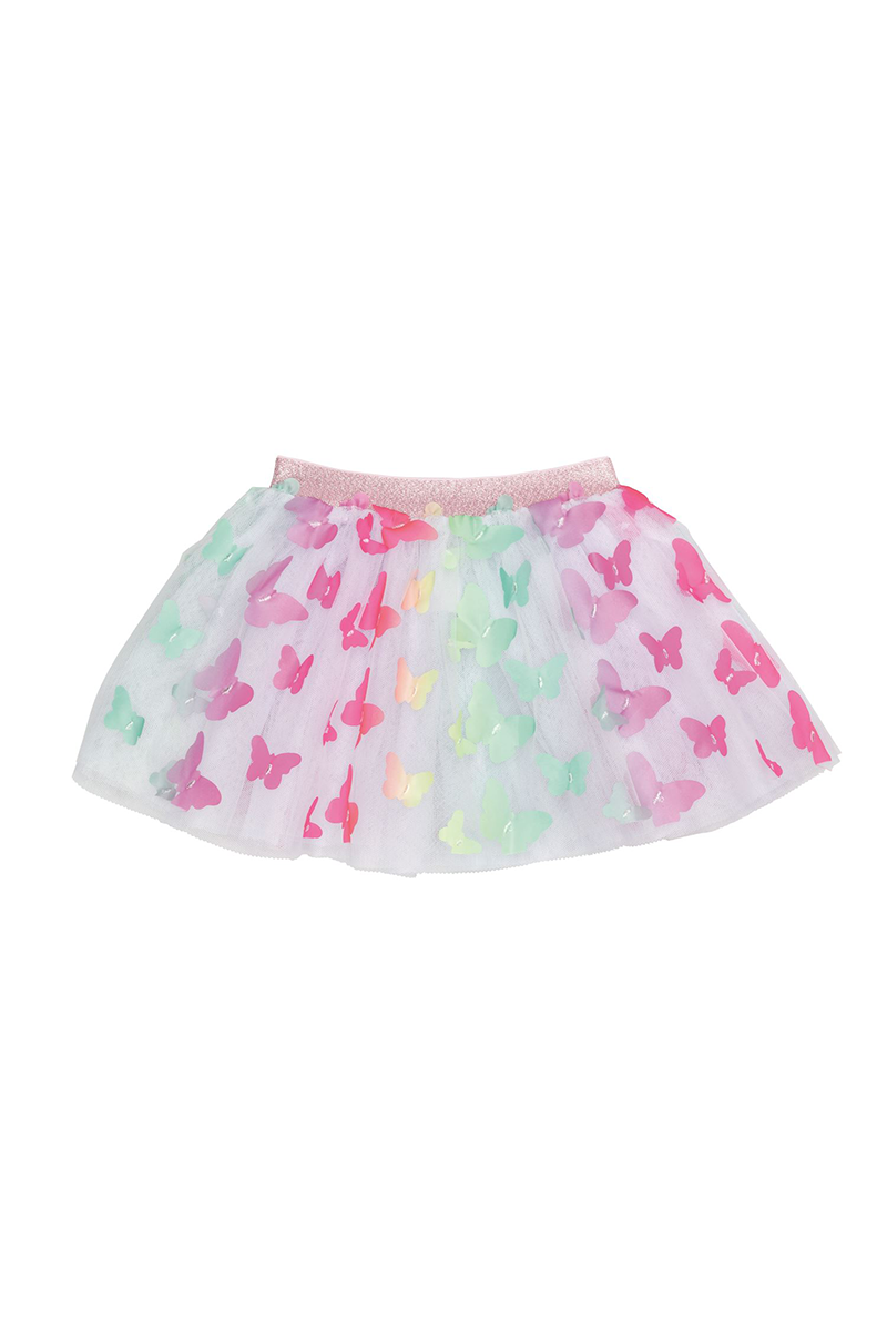 Skirt with butterfly pattern on a white background