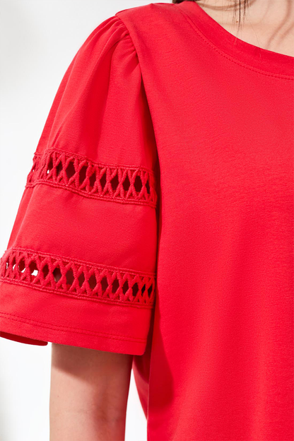 Sangria Flutter Sleeve Top