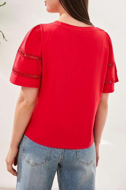 Sangria Flutter Sleeve Top