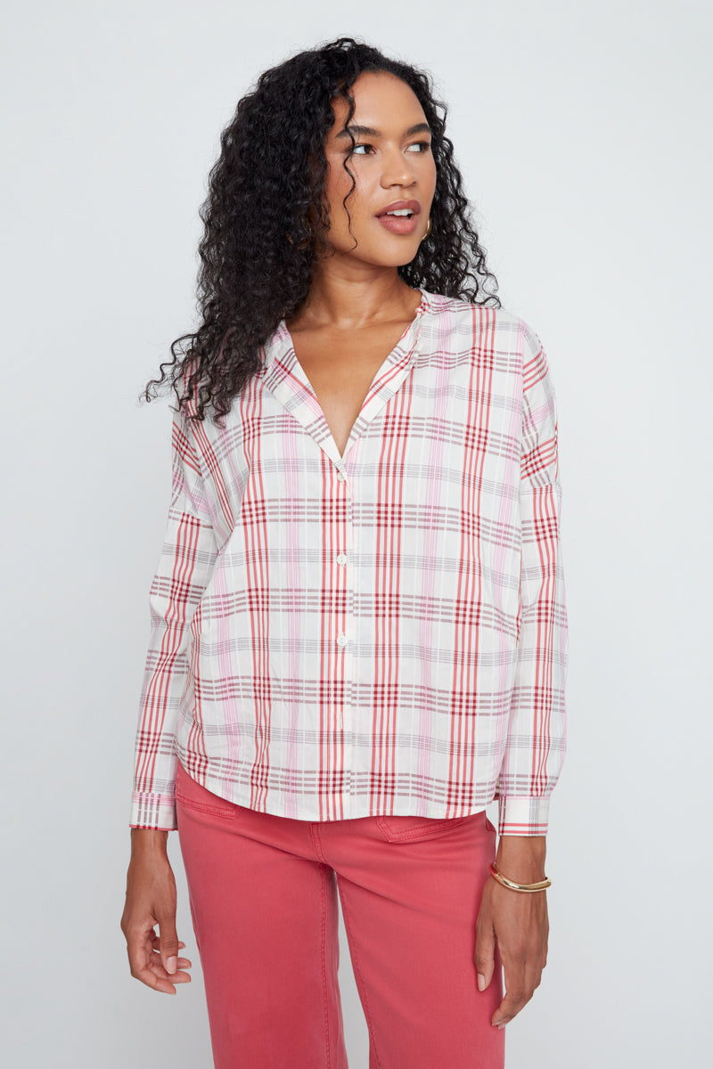 Scarlet Plaid Blouse
