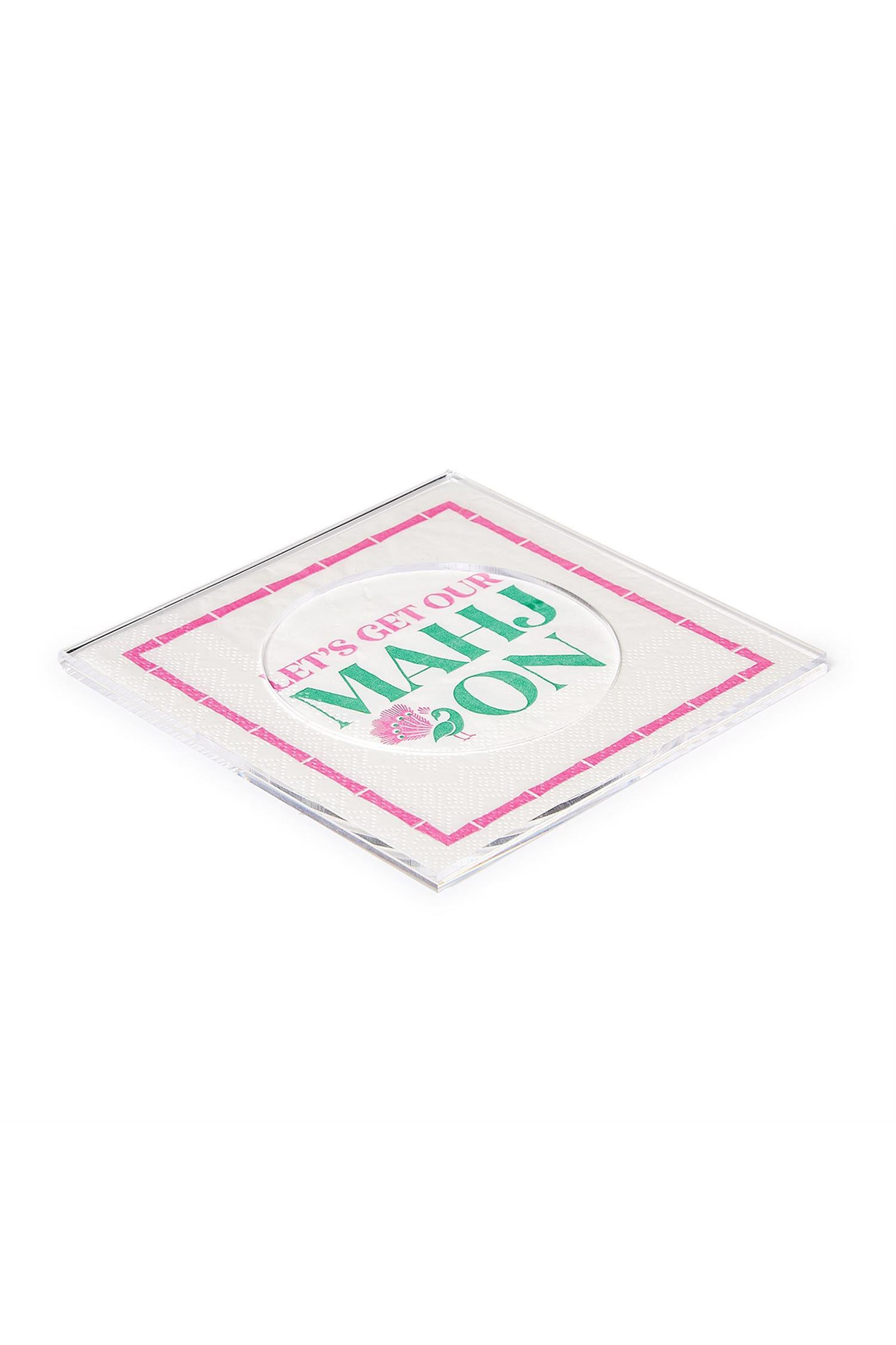 Set of 4 Clear Cocktail Napkin Coasters
