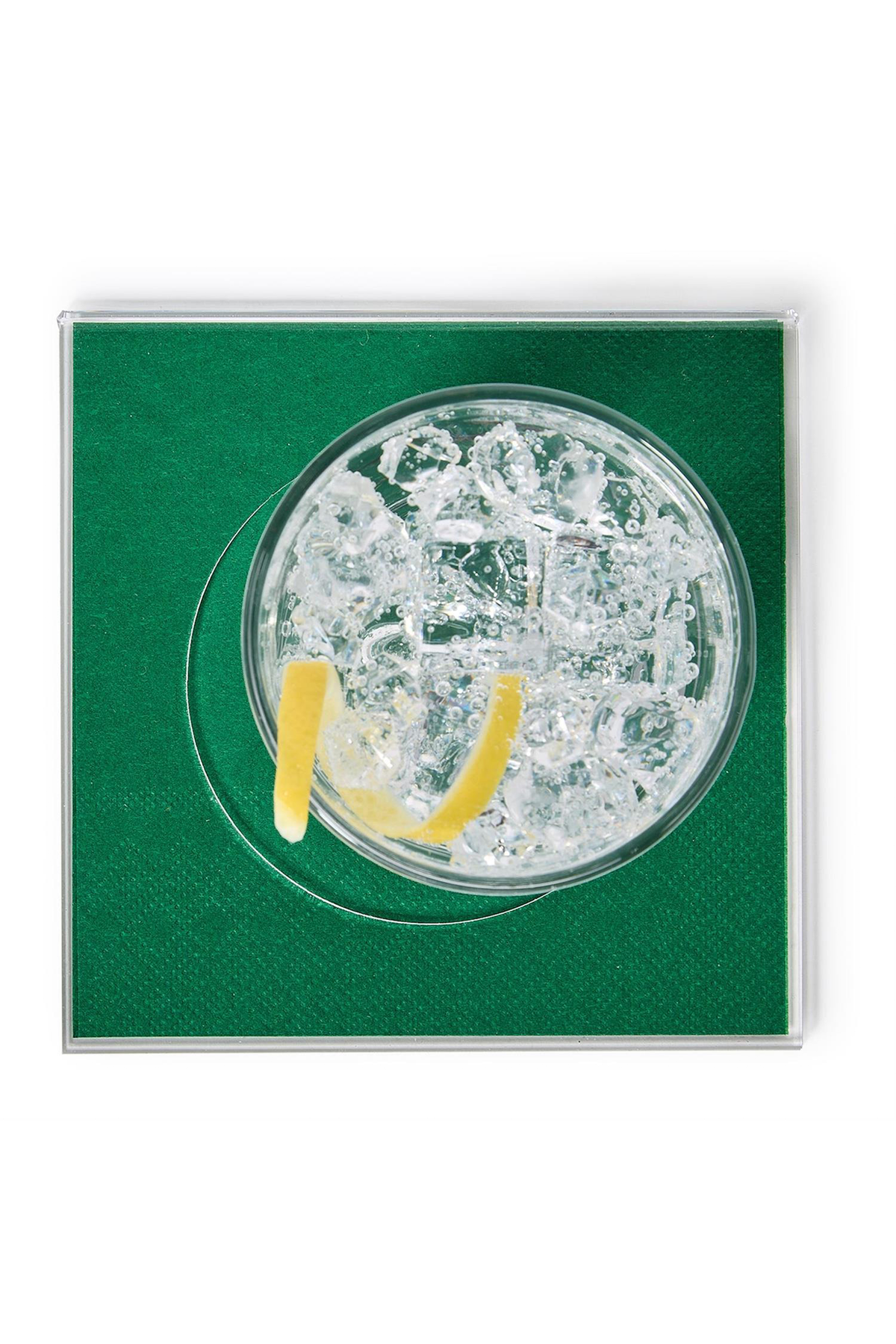 Set of 4 Clear Cocktail Napkin Coasters