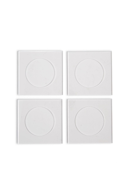 Set of 4 Clear Cocktail Napkin Coasters