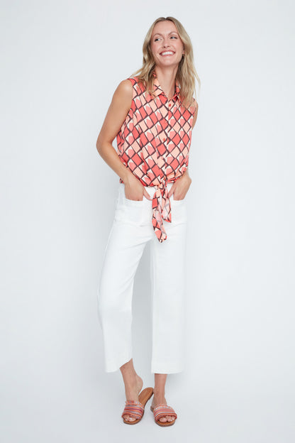Sorbet Luxe Satin Sleeveless Tie Top