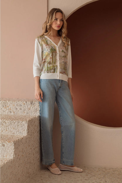 Tuscany Knitted Print Cardigan