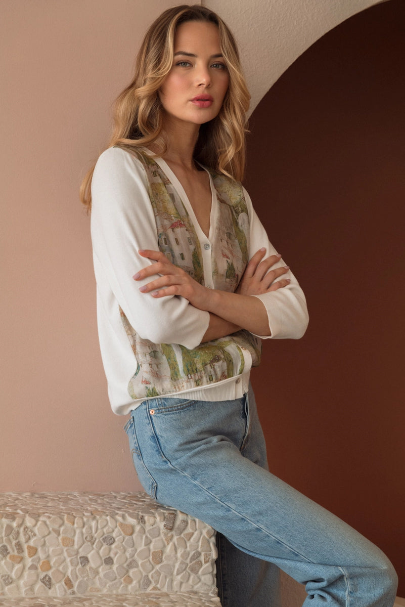 Tuscany Knitted Print Cardigan