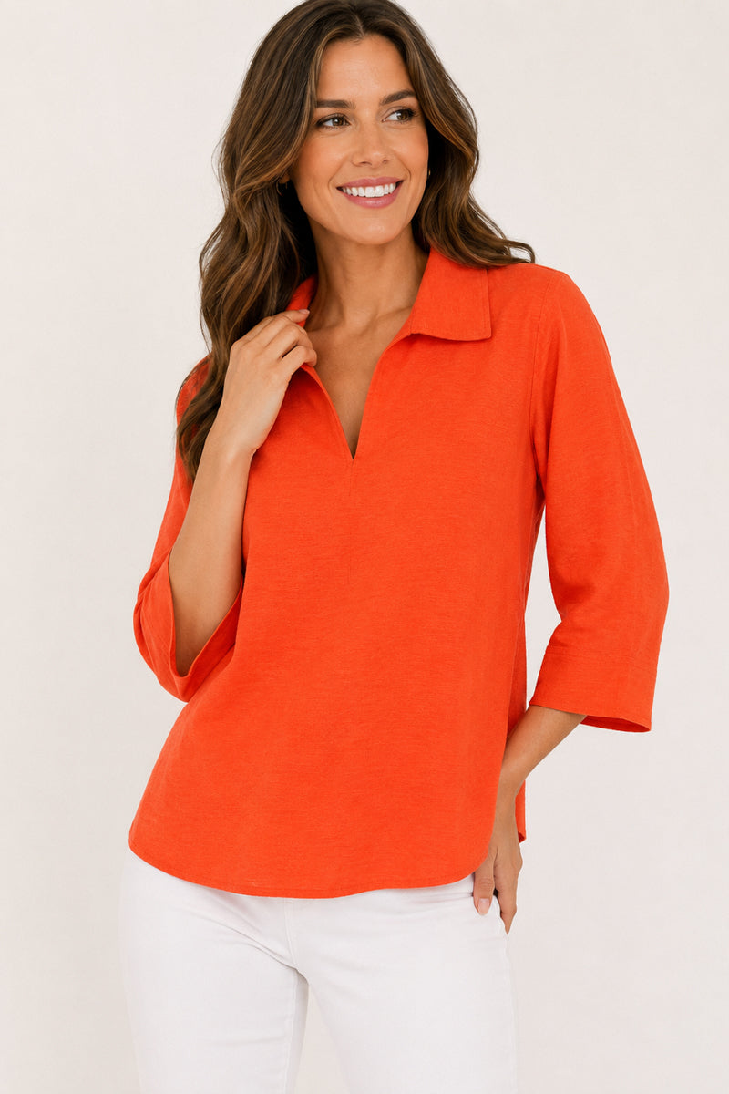 Coral 3/4 Sleeve Blouse