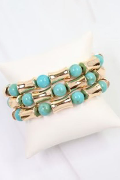Vasto Bamboo Beaded Bracelet Set