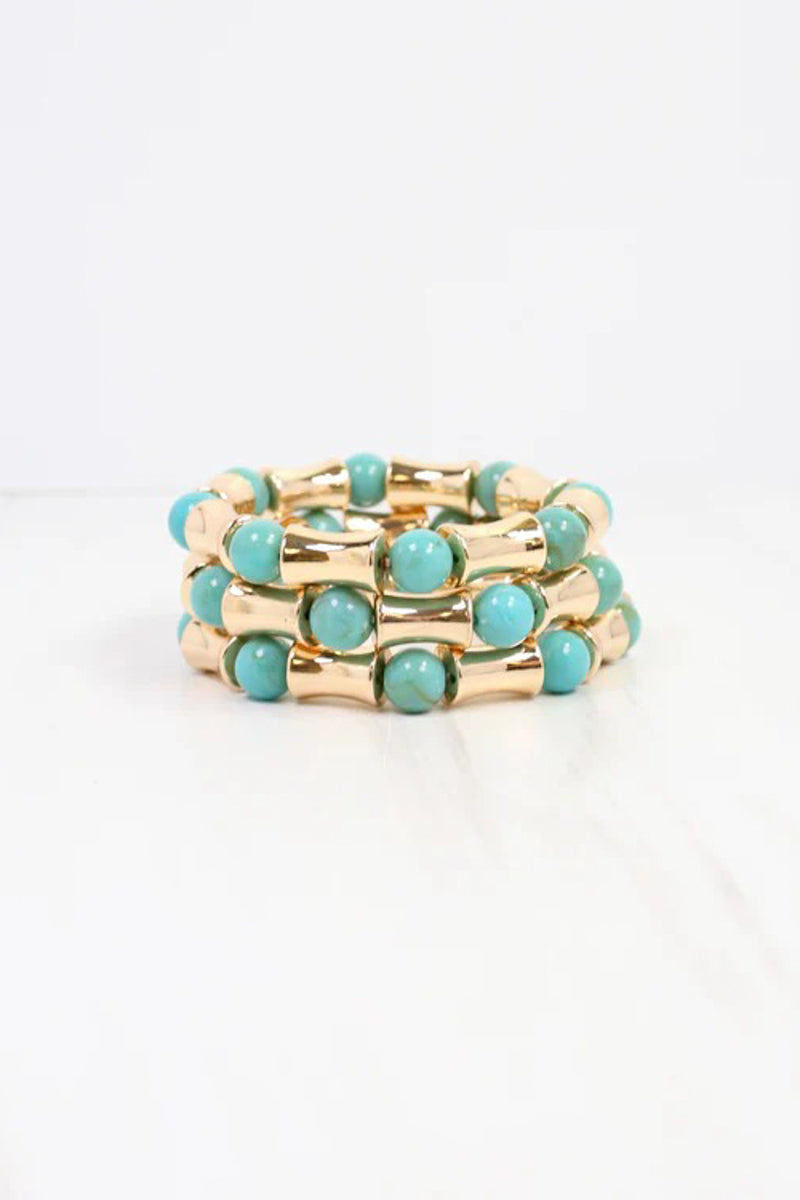 Vasto Bamboo Beaded Bracelet Set