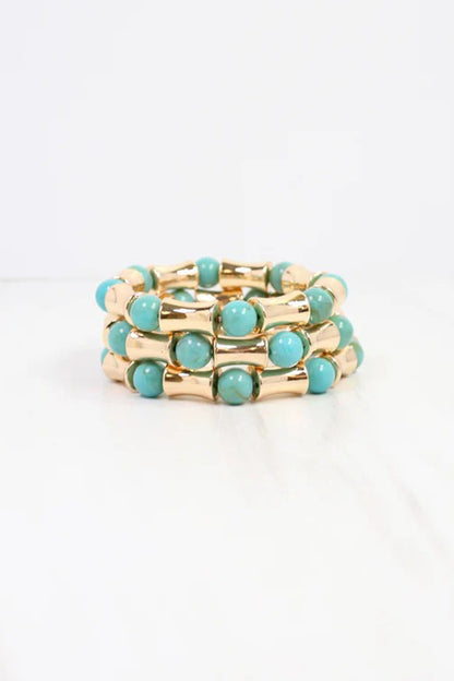 Vasto Bamboo Beaded Bracelet Set