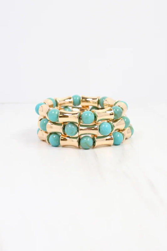 Vasto Bamboo Beaded Bracelet Set