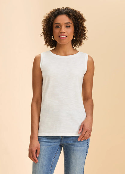 White Boat Neck Cami