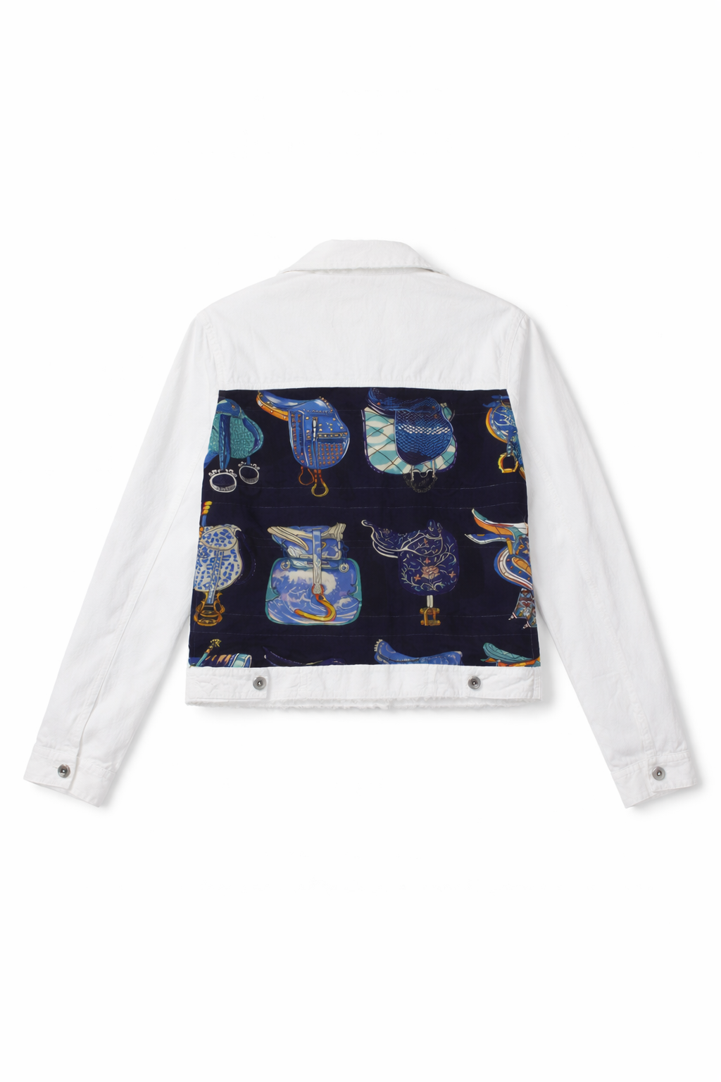 White Saddle Scarf Jacket