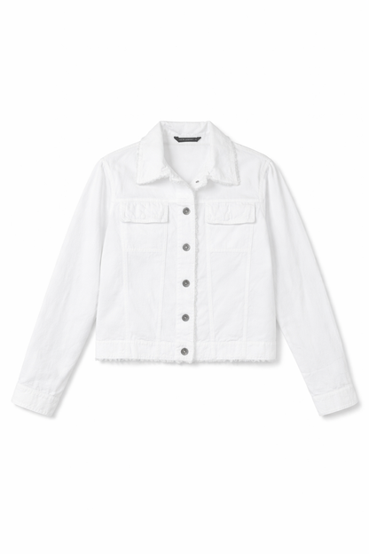 White Saddle Scarf Jacket