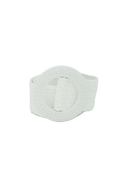 White woven belt rolled up