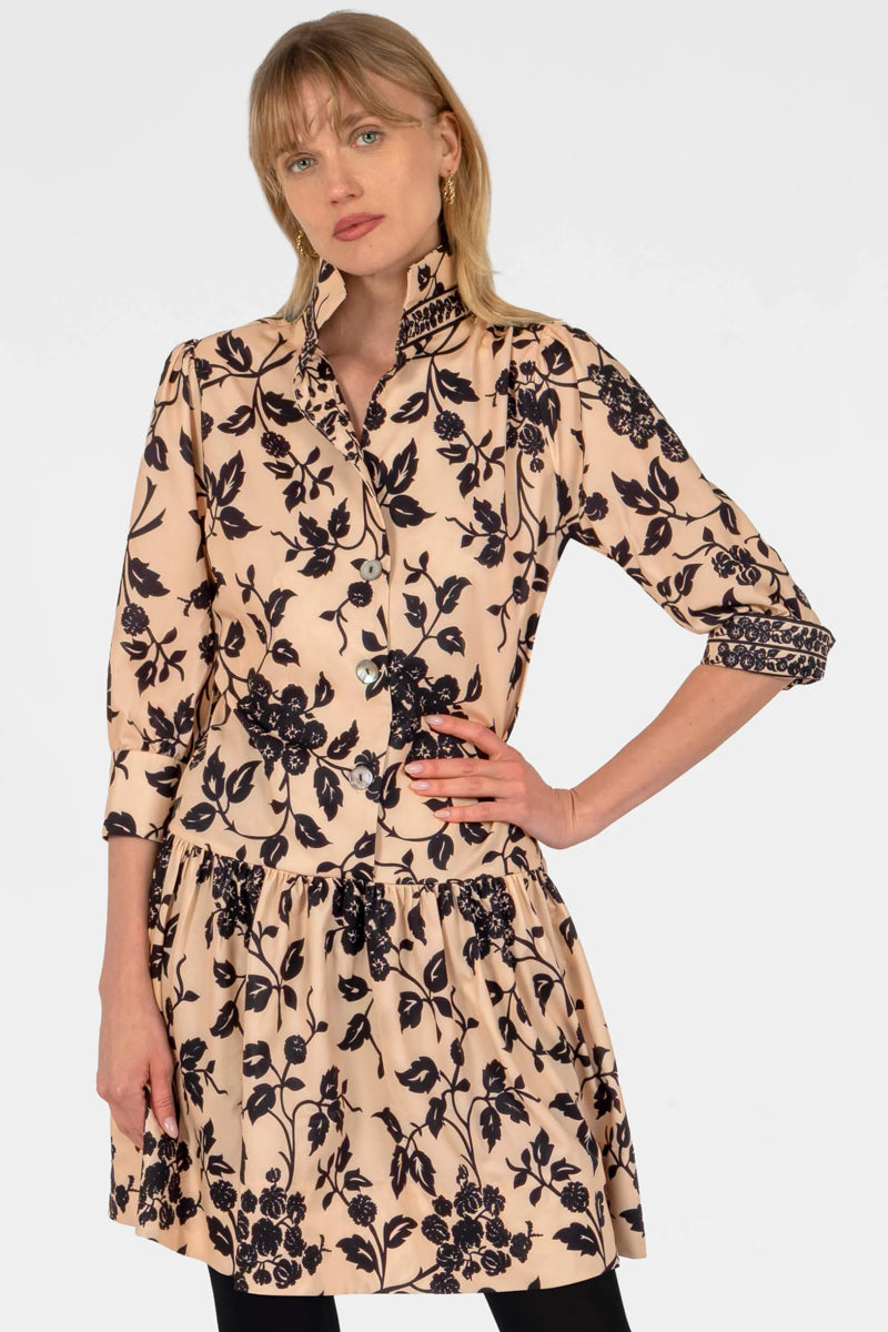 Winter Garden Khaki Drop Waist Dress