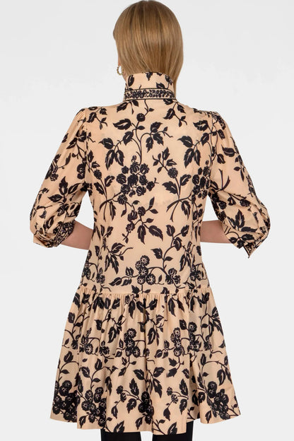 Winter Garden Khaki Drop Waist Dress
