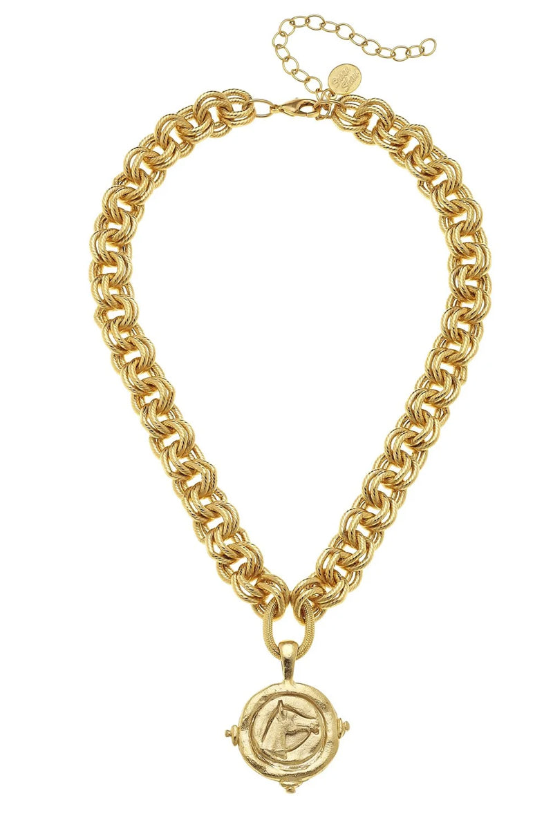 Horse Head Intaglio Necklace