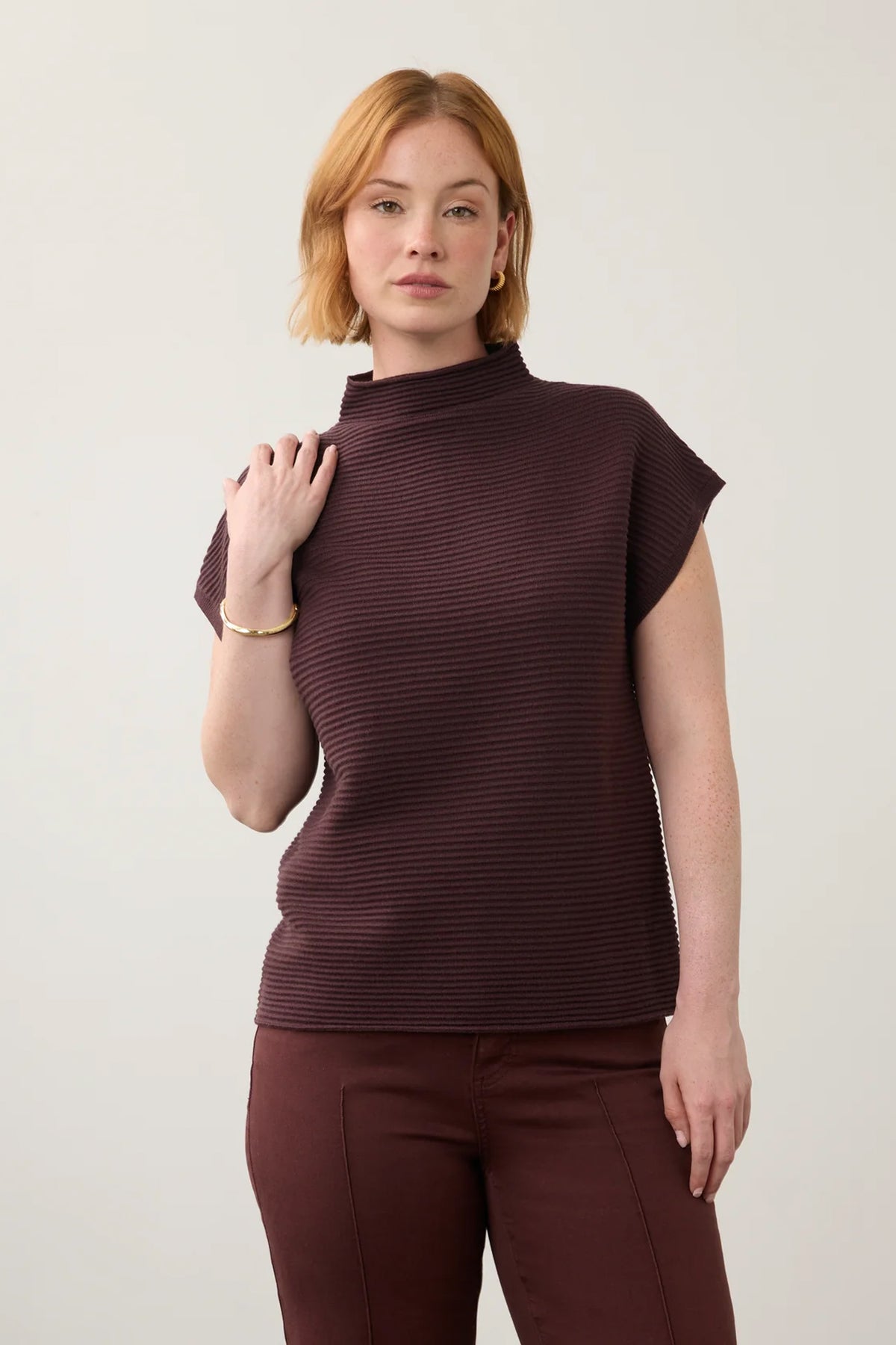 Fig Ottoman Cap Sleeve Sweater