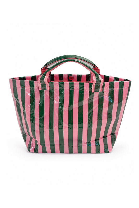 Pink and Green Striped Bag